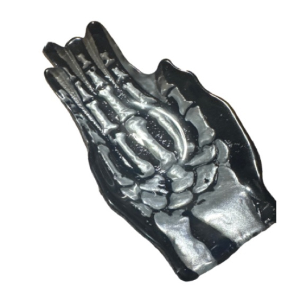 Artistic deigns Skeleton Hand Black and Silver trinket dish - Picture 1 of 6